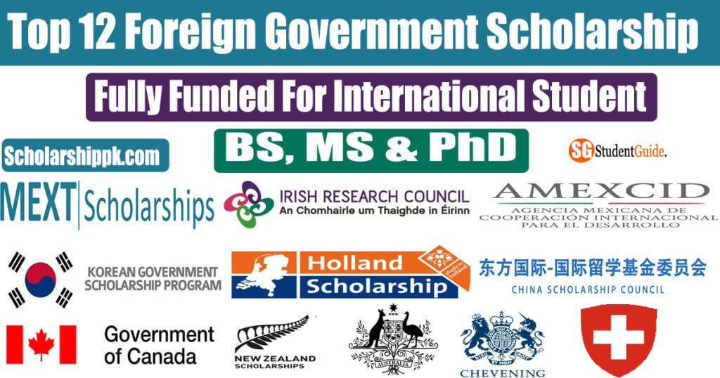 Top 12 Fully Funded Foreign Government Scholarship For International Student