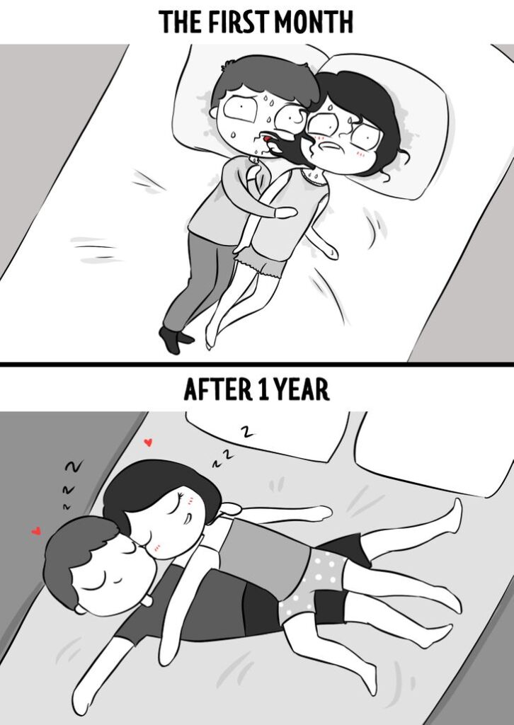 8 Comics Showing a Relationship in the First Month vs a Year Later