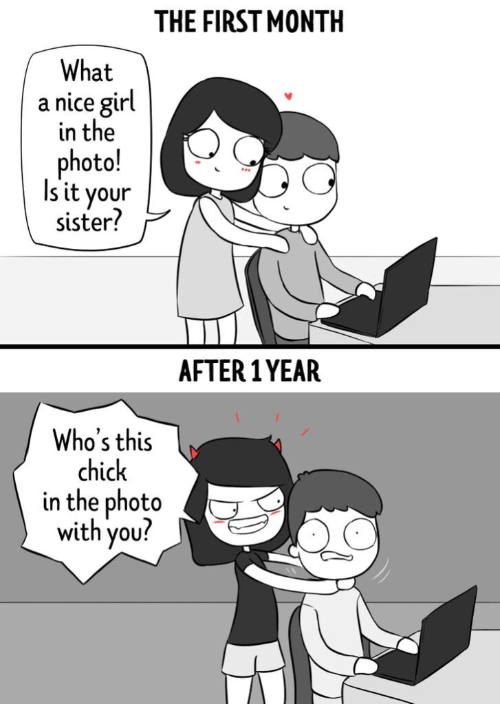 8 Comics Showing a Relationship in the First Month vs a Year Later