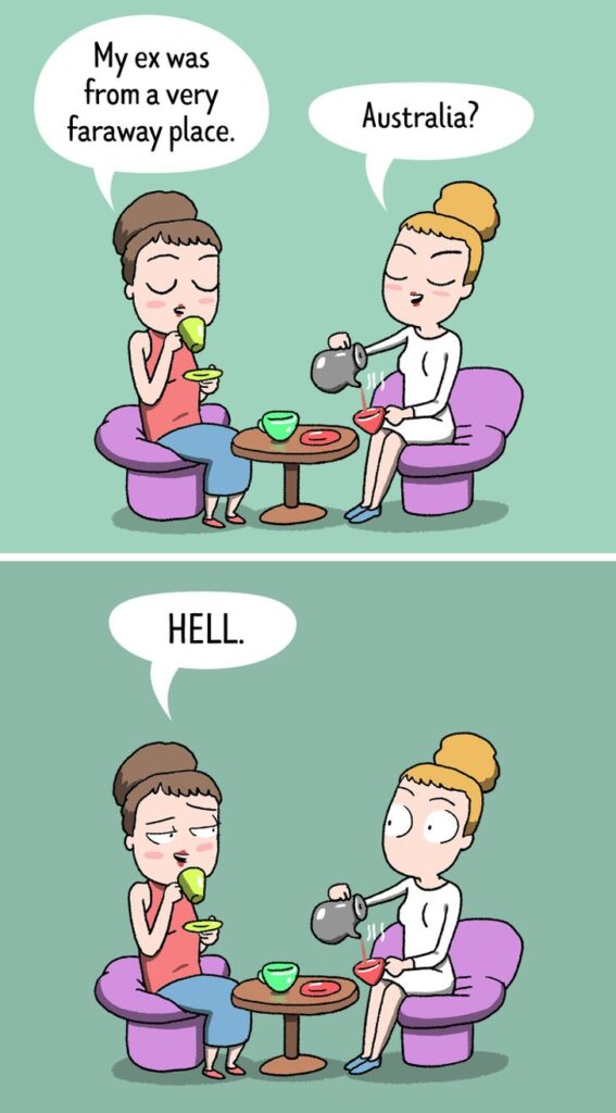 8 Ironic But Honest Comic Strips About Exes